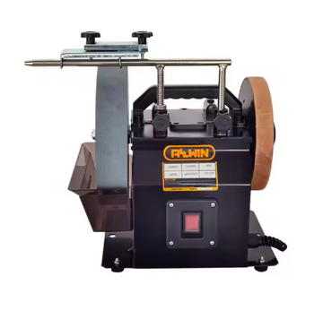 SCM8101 180W Scissors Sharpening Bench Grinder, featuring water cooling, is an electric wet bench grinder designed for DIY projects. It includes a grinding wheel and operates at 50Hz