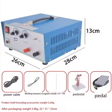 Jewelry Tools 80A Pulse Spot Welder for Sparkling Welding of Gold and Silver Necklaces, Rings, and Handheld Laser Welding Applications.