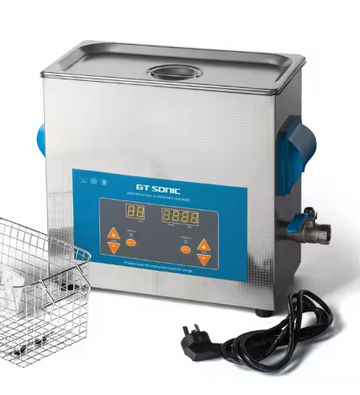 A stainless steel ultrasonic cleaner bath, available in sizes of 2L, 3L, 6L, 9L, is designed for machine washing various items such as jewelry, denture parts, and glasses.