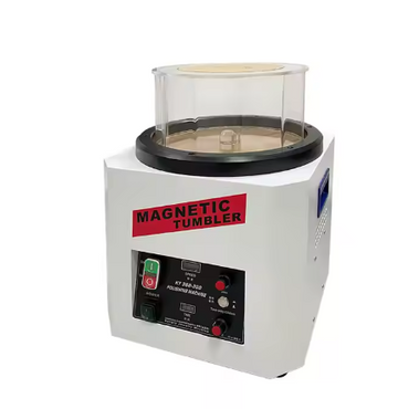 KT-360 Magnetic Tumbler Polishing Machine, a compact device designed for polishing jewelry using magnetic tumbling technology.
