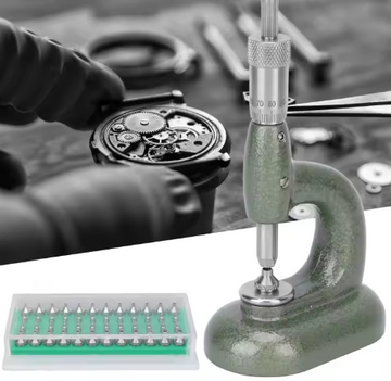 Stainless Steel Watch Rhinestone Application Machine, Professional Gemstone Depth Adjustment Tool for Watch Repair and Diamond Placement.