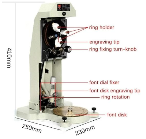Ring Engraving Device, Manual Jewelry Ring Interior Engraving Equipment, designed for Engraving in Ring Jewelry Production.
