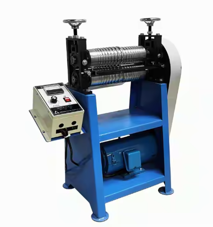 A highly sought-after side folding machine designed for the production of round jewelry rhinestone cords.