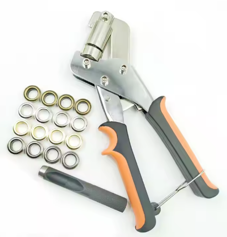 Portable Eyelet Rivet Hand Machine Manual Puncher for 6 mm and 10 mm Eyelet Sizes - Hot Product Pliers Eyelet Kit with Hole Punch Pliers.