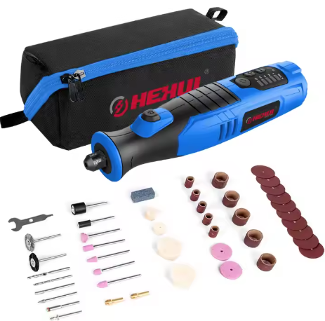 Hehui 8V Cordless Lightweight Rotary Tool Set with Extended Battery Life, Mini Engraving Pen, and Grinding Accessories.