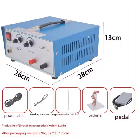 Jewelry Tools 80A Pulse Spot Welder for Sparkling Welding of Gold and Silver Necklaces, Rings, and Handheld Laser Welding Applications.