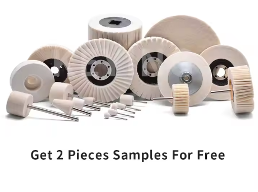 Wool Felt Polishing Head with a Saucered Shape, measuring 1/8" in height, is ideal for finishing plastic surfaces and for final cleaning processes.